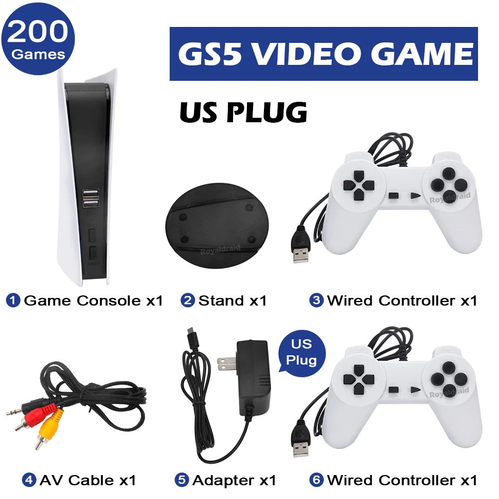 NEW GS5 Game Station 5 Video Game Console With 200 Classic Games 8 Bit TV Console Retro USB Wired Handheld Game Player AV Output
