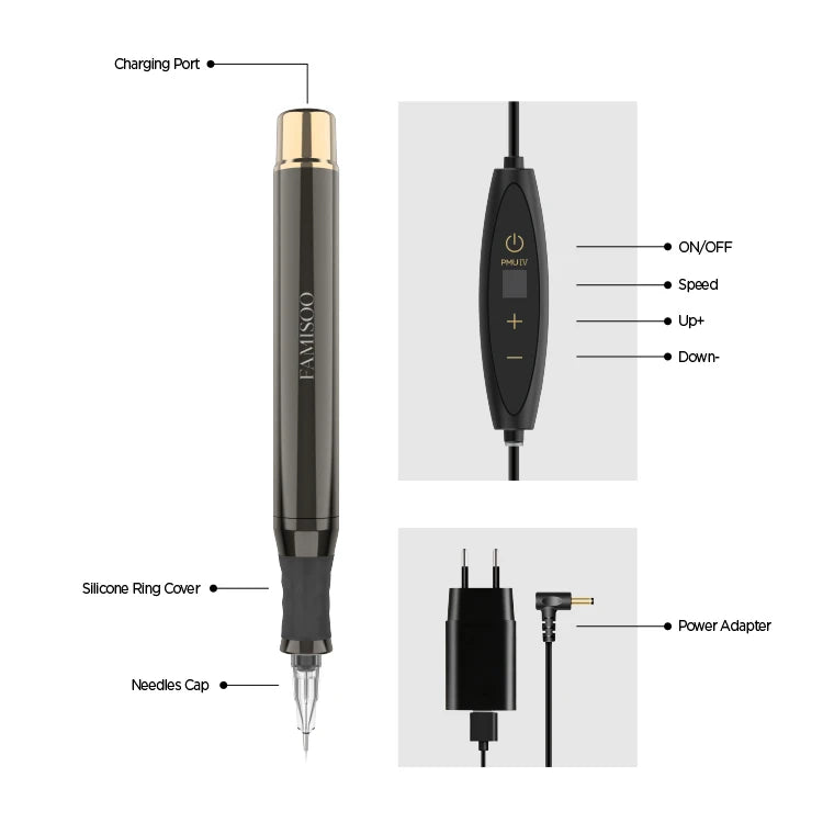 PMU Rotary Motor Permanent Makeup Tattoo Pen Machine For Lips Eyebrows Body Art Tattoo Supply Big Shark 2.0 Series