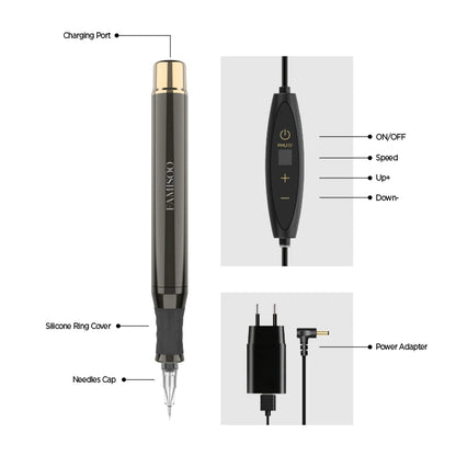 PMU Rotary Motor Permanent Makeup Tattoo Pen Machine For Lips Eyebrows Body Art Tattoo Supply Big Shark 2.0 Series