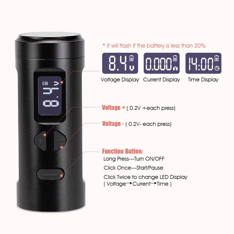 MAMBA New upgrade K6003 Wired Wireless Tattoo Machine 3.5mm stroke Tattoo Pen With 2 Battery Packs For Eyebrow Permanent Makeup