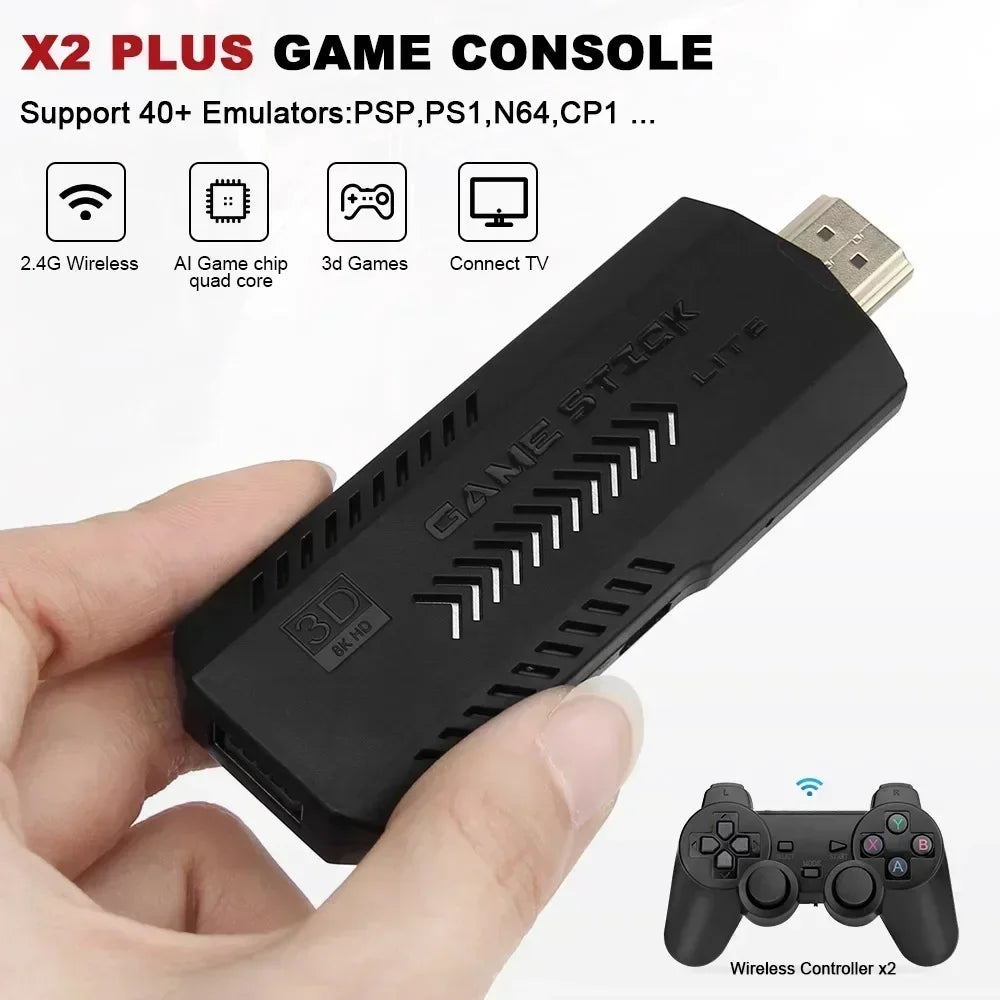 Handheld Game Console X2 Plus 256G 4K Ultra HD Screen 50000 Plus Retro Games Wireless HDMI TV Out 50 Plus Emulators
