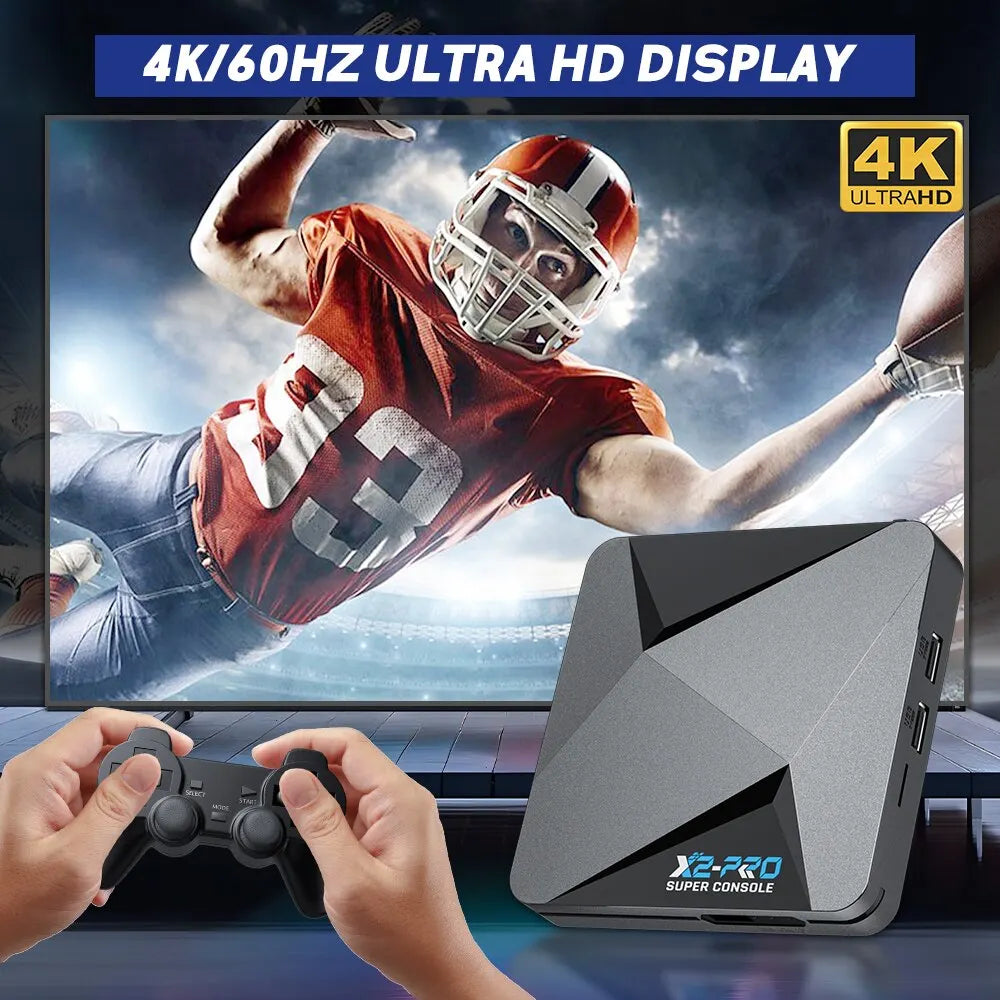 KINHANK Super Console X2 Pro Retro Video Game Console with 80000 Video Games for PS1/DC/MAME/SS with Gamepad Kid Gift Game Box