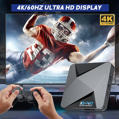 KINHANK Super Console X2 Pro Retro Video Game Console with 80000 Video Games for PS1/DC/MAME/SS with Gamepad Kid Gift Game Box