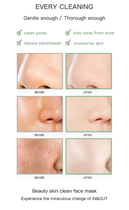 40g Face Clean Mask Rose/Green Tea Extract Cleansing Stick Deep Moisturizing Shrink Pores Blackhead Film Smear Oil Control Mask