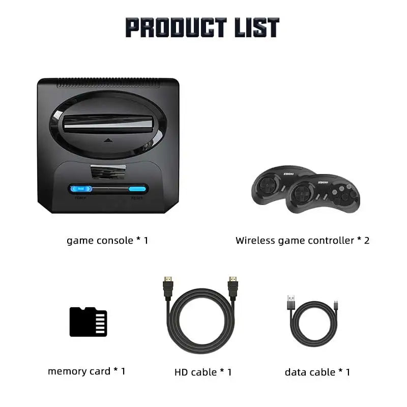 2025 Wireless Video Game Console For Sega Mega Drive Game Stick HD TV Game 2 Players Controller For Dendy Nes Christmas Gift