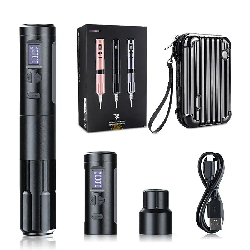 MAMBA New upgrade K6003 Wired Wireless Tattoo Machine 3.5mm stroke Tattoo Pen With 2 Battery Packs For Eyebrow Permanent Makeup