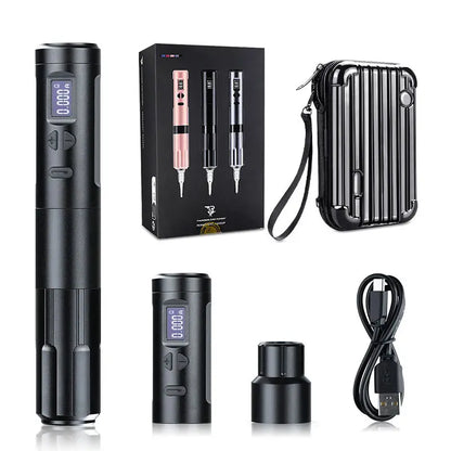 MAMBA New upgrade K6003 Wired Wireless Tattoo Machine 3.5mm stroke Tattoo Pen With 2 Battery Packs For Eyebrow Permanent Makeup