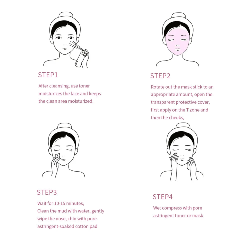 40g Face Clean Mask Rose/Green Tea Extract Cleansing Stick Deep Moisturizing Shrink Pores Blackhead Film Smear Oil Control Mask