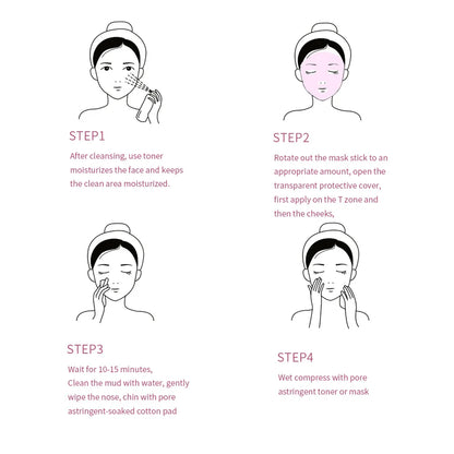 40g Face Clean Mask Rose/Green Tea Extract Cleansing Stick Deep Moisturizing Shrink Pores Blackhead Film Smear Oil Control Mask