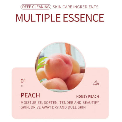 100g Peach Deep Cleansing Bubble Clay Facial Mask Remove Blackheads Oil Control Moisturizing Face Smooth Korean Skin Mud Masks