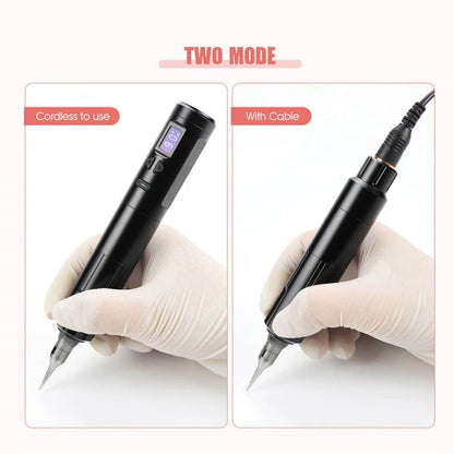 MAMBA New upgrade K6003 Wired Wireless Tattoo Machine 3.5mm stroke Tattoo Pen With 2 Battery Packs For Eyebrow Permanent Makeup