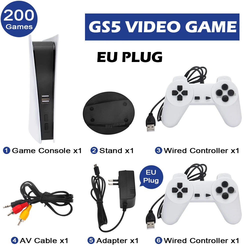 NEW GS5 Game Station 5 Video Game Console With 200 Classic Games 8 Bit TV Console Retro USB Wired Handheld Game Player AV Output