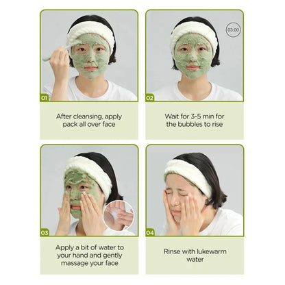 Korean Carbonic Acid Holy Basil Bubble Facial Mask Exfoliating Deep Cleansing Remove Blackhead Shrink Pore Oil Control Skin Care
