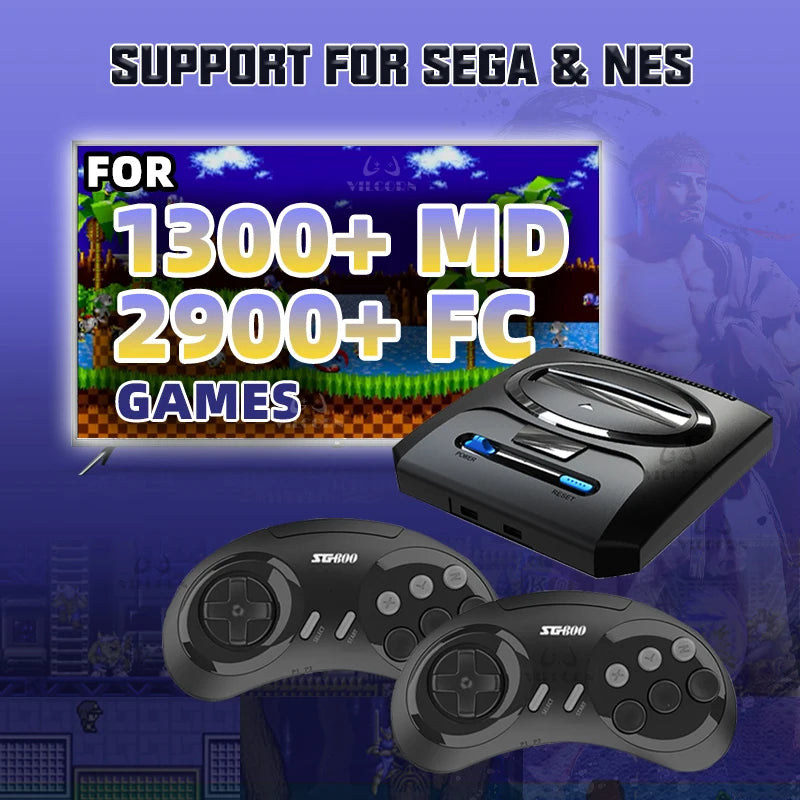 2025 Wireless Video Game Console For Sega Mega Drive Game Stick HD TV Game 2 Players Controller For Dendy Nes Christmas Gift
