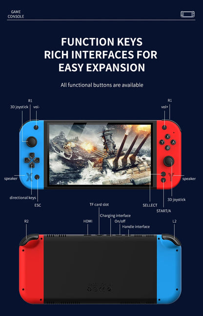 G90 7 inch 64GB 4000mAh high definition arcade handheld game console for PSP/PS1 nostalgic retro TV game controller