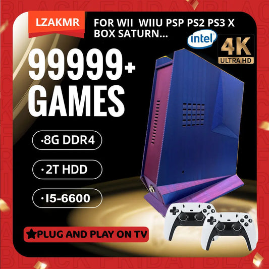 I5-6600 Retro Game Box G3 with over 99,999 games and a 2TB game system, featuring Windows 11 and Batocera. Compatible with PS2,