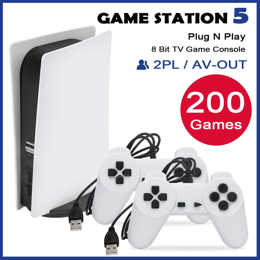 NEW GS5 Game Station 5 Video Game Console With 200 Classic Games 8 Bit TV Console Retro USB Wired Handheld Game Player AV Output
