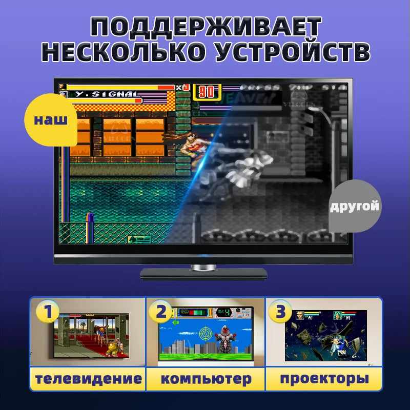 2025 Wireless Video Game Console For Sega Mega Drive Game Stick HD TV Game 2 Players Controller For Dendy Nes Christmas Gift