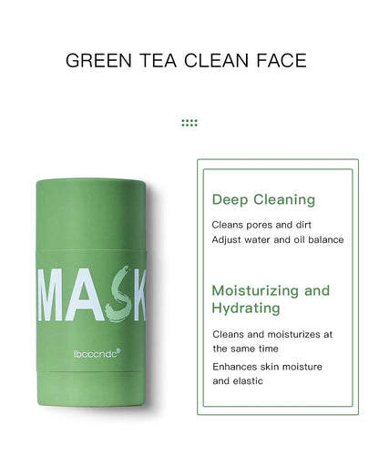 40g Face Clean Mask Rose/Green Tea Extract Cleansing Stick Deep Moisturizing Shrink Pores Blackhead Film Smear Oil Control Mask