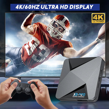 KINHANK Super Console X2 Pro Retro Video Game Console with 80000 Video Games for PS1/DC/MAME/SS with Gamepad Kid Gift Game Box