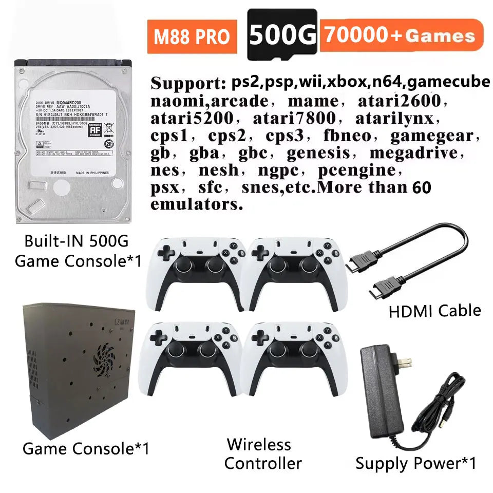 8G Ram 2T Rom New Upgrade Retro Gaming Device 70000+ Games for Wii 260 PS2 DC PSP GAMECUBE 2T Loaded X8 Pro Console Windows 11