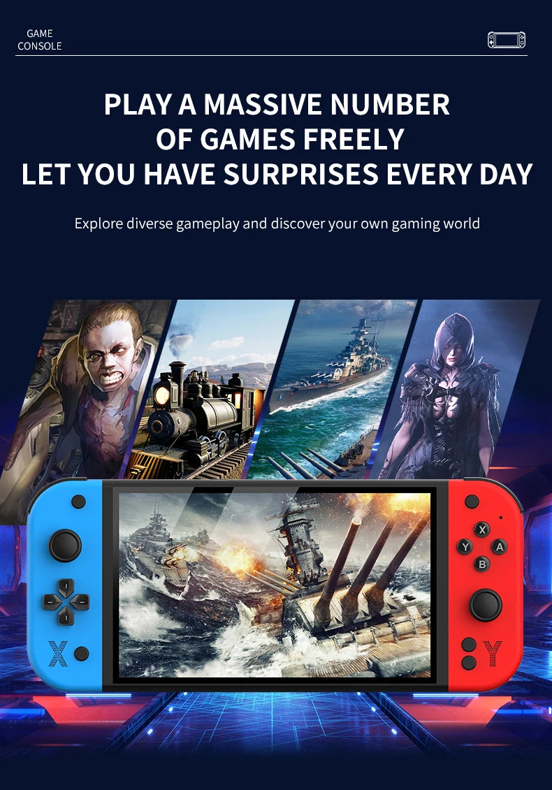 G90 7 inch 64GB 4000mAh high definition arcade handheld game console for PSP/PS1 nostalgic retro TV game controller