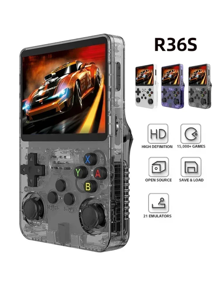 128GB/64GB R36S Retro Handheld Video Game Console Linux System 3.5 Inch IPS Screen Portable Pocket Video Player Games Boy Gift