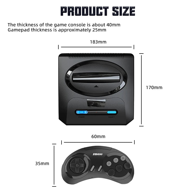 2025 Wireless Video Game Console For Sega Mega Drive Game Stick HD TV Game 2 Players Controller For Dendy Nes Christmas Gift