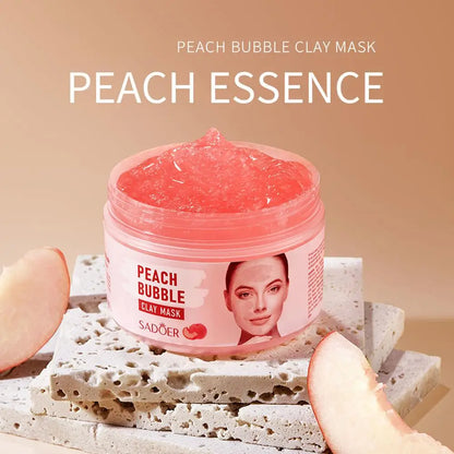 100g Peach Deep Cleansing Bubble Clay Facial Mask Remove Blackheads Oil Control Moisturizing Face Smooth Korean Skin Mud Masks