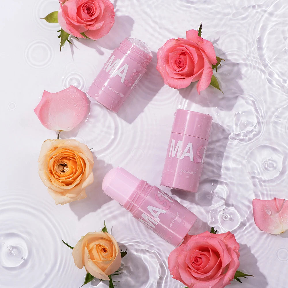 40g Face Clean Mask Rose/Green Tea Extract Cleansing Stick Deep Moisturizing Shrink Pores Blackhead Film Smear Oil Control Mask