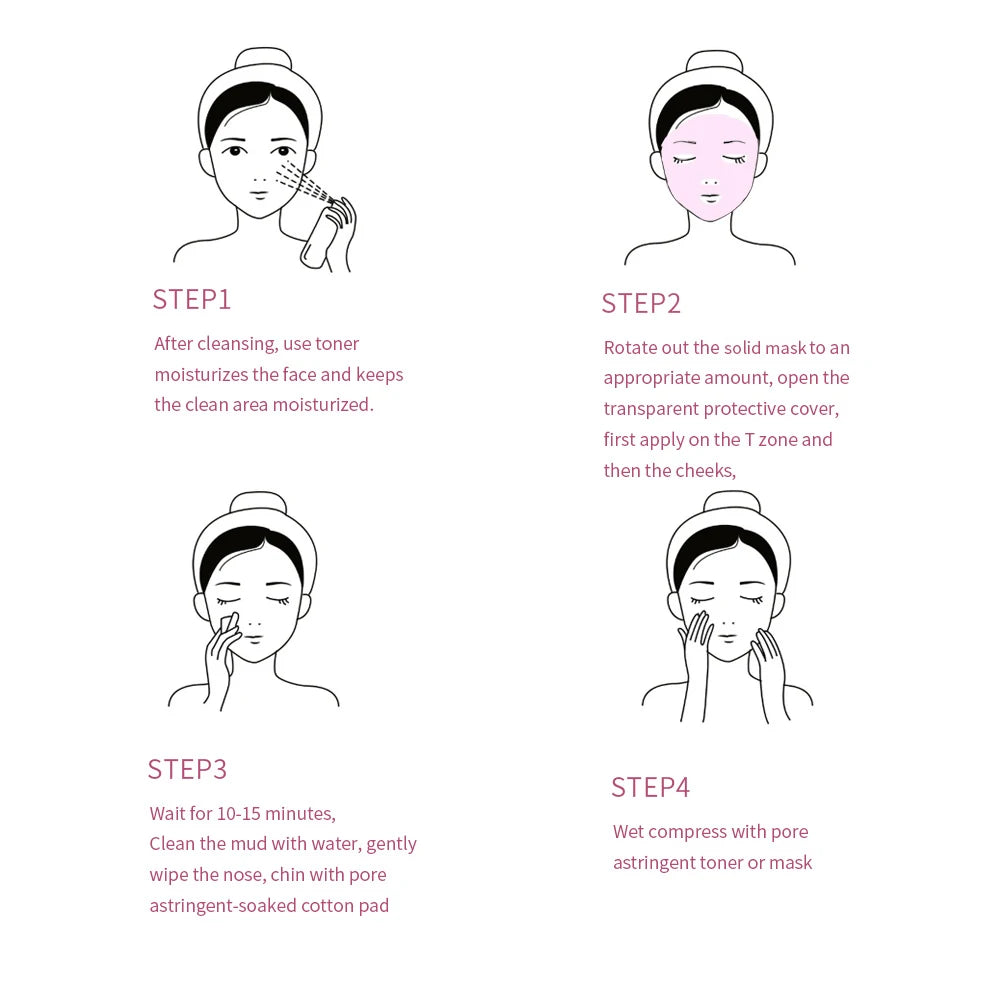 40g Face Clean Mask Rose/Green Tea Extract Cleansing Stick Deep Moisturizing Shrink Pores Blackhead Film Smear Oil Control Mask