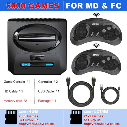 2025 Wireless Video Game Console For Sega Mega Drive Game Stick HD TV Game 2 Players Controller For Dendy Nes Christmas Gift